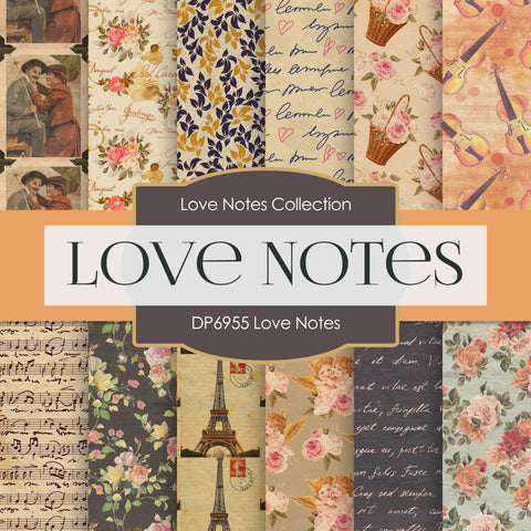 Love Notes Digital Paper DP6955 - Digital Paper Shop
