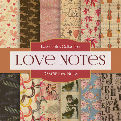 Love Notes Digital Paper DP6959 - Digital Paper Shop