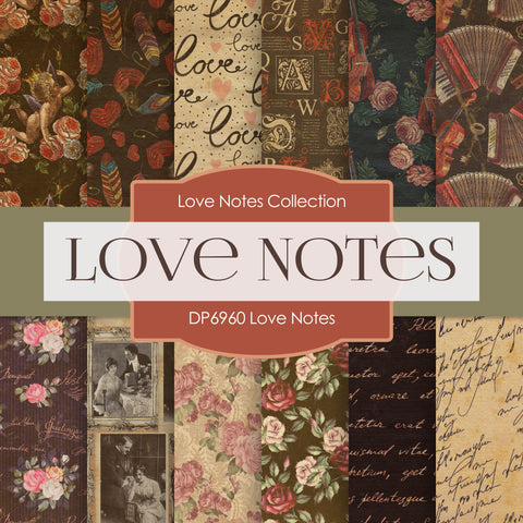 Love Notes Digital Paper DP6960 - Digital Paper Shop