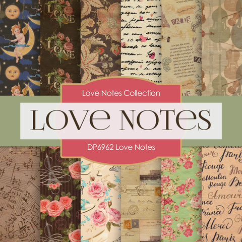 Love Notes Digital Paper DP6962 - Digital Paper Shop