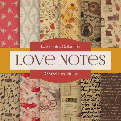 Love Notes Digital Paper DP6964 - Digital Paper Shop