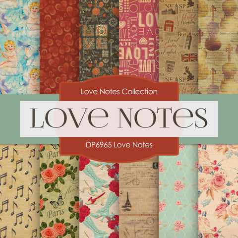 Love Notes Digital Paper DP6965 - Digital Paper Shop