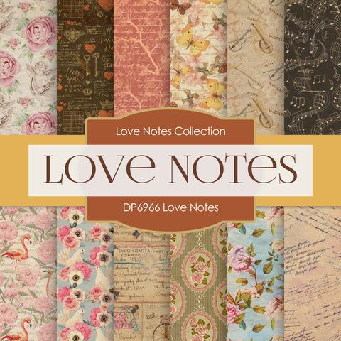 Love Notes Digital Paper DP6966 - Digital Paper Shop