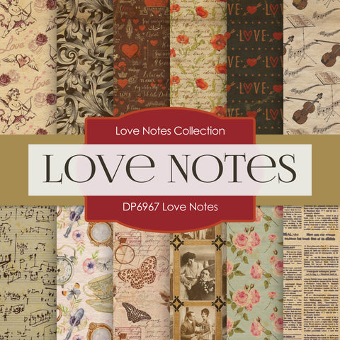 Love Notes Digital Paper DP6967 - Digital Paper Shop