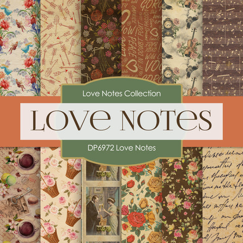 Love Notes Digital Paper DP6972 - Digital Paper Shop