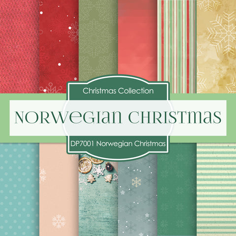 Norwegian Christmas Digital Paper DP7001 - Digital Paper Shop