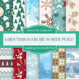 Greetings From North Pole Digital Paper DP7006 - Digital Paper Shop