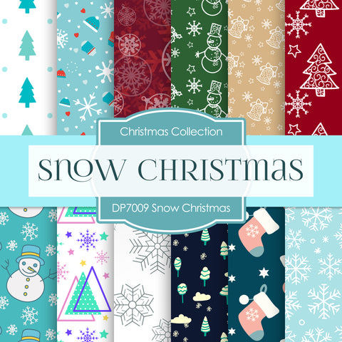 Snow Christmas Digital Paper DP7009 - Digital Paper Shop