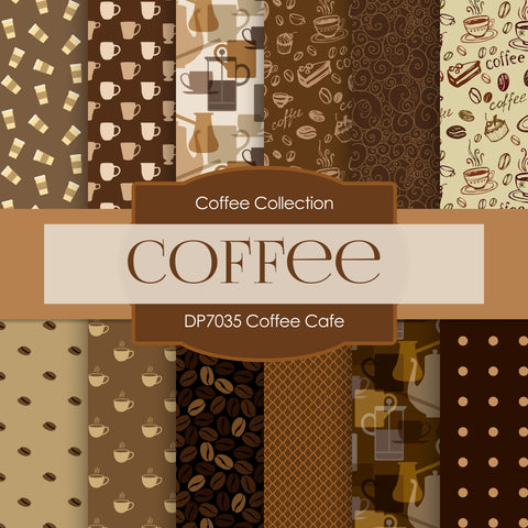 Coffee Cafe Digital Paper DP7035 - Digital Paper Shop