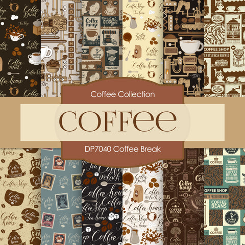 Coffee Break Digital Paper DP7040 - Digital Paper Shop