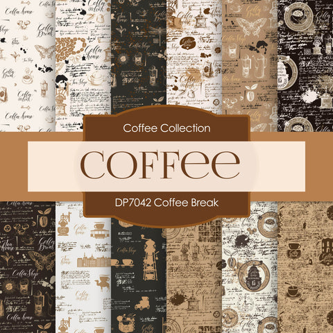 Coffee Break Digital Paper DP7042 - Digital Paper Shop