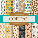 Coffee Sketch Digital Paper DP7052 - Digital Paper Shop