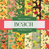 Beach Friuits Digital Paper DP7086 - Digital Paper Shop