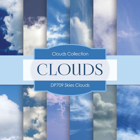 Skies Clouds Digital Paper DP709 - Digital Paper Shop