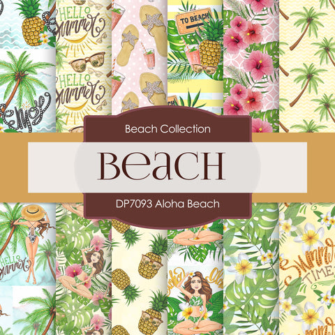 Aloha Beach Digital Paper DP7093 - Digital Paper Shop