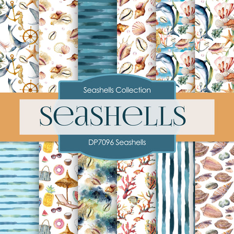 Seashells Digital Paper DP7096 - Digital Paper Shop