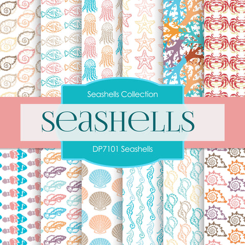 Seashells Digital Paper DP7101 - Digital Paper Shop