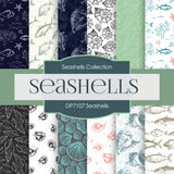 Seashells Digital Paper DP7107 - Digital Paper Shop