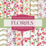 Garden Rose Florals Digital Paper DP7118 - Digital Paper Shop
