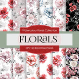 Red Rose Florals Digital Paper DP7123 - Digital Paper Shop