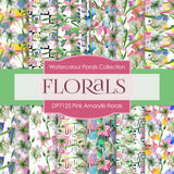 Pink Amaryllis Florals Digital Paper DP7125 - Digital Paper Shop
