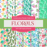 Tropical Florals Digital Paper DP7128 - Digital Paper Shop