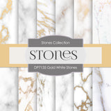 Gold White Stones Digital Paper DP7135 - Digital Paper Shop