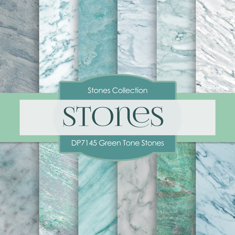 Green Tone Stones Digital Paper DP7145 - Digital Paper Shop