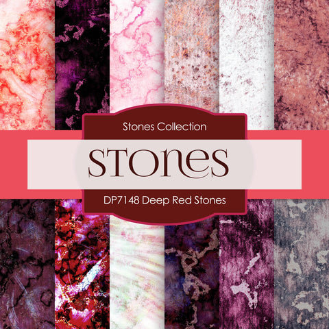 Deep Red Stones Digital Paper DP7148 - Digital Paper Shop