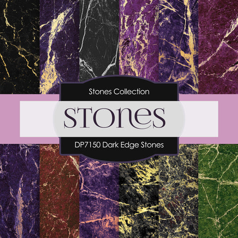 Dark Edge Stones Digital Paper DP7150 - Digital Paper Shop