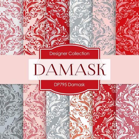 Damask Digital Paper DP795 - Digital Paper Shop