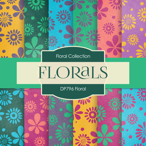 Floral Digital Paper DP796 - Digital Paper Shop - 1