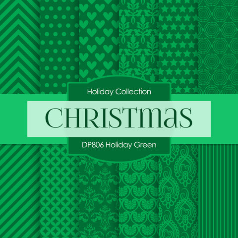 Holiday Green Digital Paper DP806 - Digital Paper Shop - 1