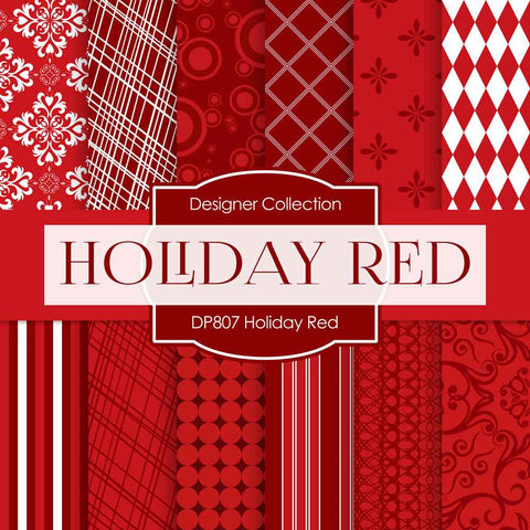 Holiday Red Digital Paper DP807 - Digital Paper Shop