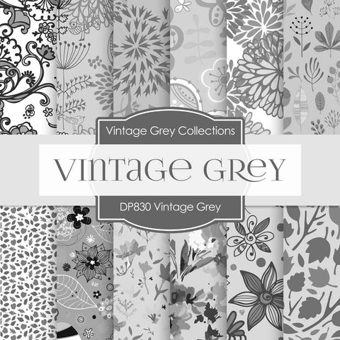 Vintage Gray Digital Paper DP830 - Digital Paper Shop