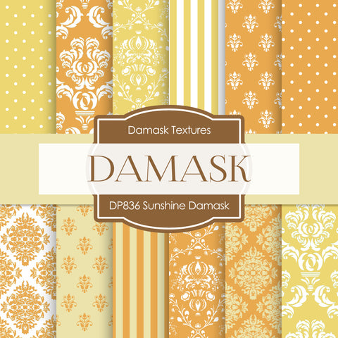 Sunshine Damask Digital Paper DP836 - Digital Paper Shop