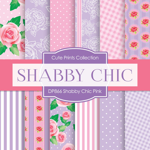 Shabby Chic Pink Digital Paper DP866 - Digital Paper Shop