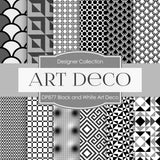 Black and White Art Deco Digital Paper DP877 - Digital Paper Shop