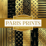 Paris Prints Gold Digital Paper DP881 - Digital Paper Shop