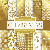 Golden Christmas Digital Paper DP890 - Digital Paper Shop