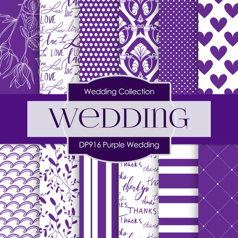 Purple Wedding Digital Paper DP916 - Digital Paper Shop - 1