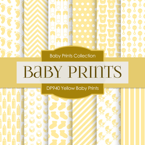 Yellow Baby Prints Digital Paper DP940 - Digital Paper Shop - 1