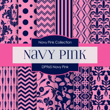 Navy Pink Digital Paper DP965 - Digital Paper Shop - 1