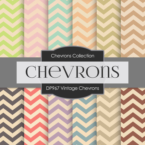 Vintage Chevrons Digital Paper DP967 - Digital Paper Shop - 1