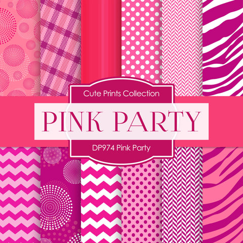 Pink Party Digital Paper DP974 - Digital Paper Shop