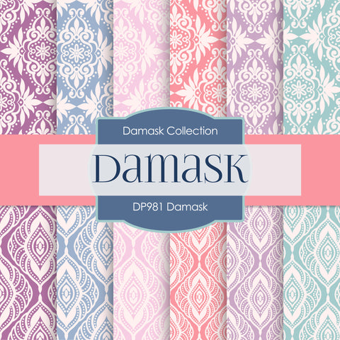 Damask Digital Paper DP981 - Digital Paper Shop - 1