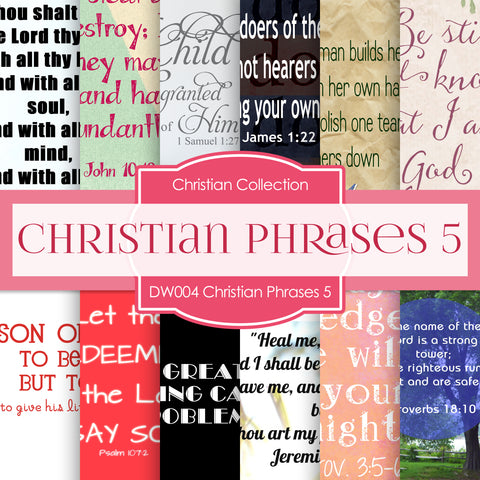 Christian Phrases 5 Digital Paper DW004 - Digital Paper Shop