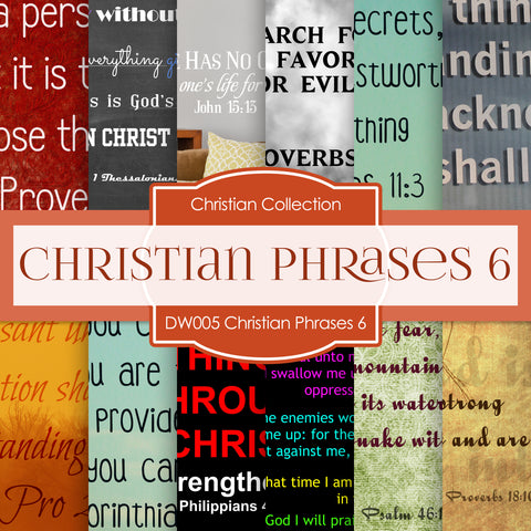 Christian Phrases 6 Digital Paper DW005 - Digital Paper Shop
