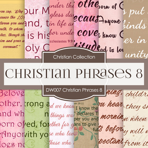 Christian Phrases 8 Digital Paper DW007 - Digital Paper Shop
