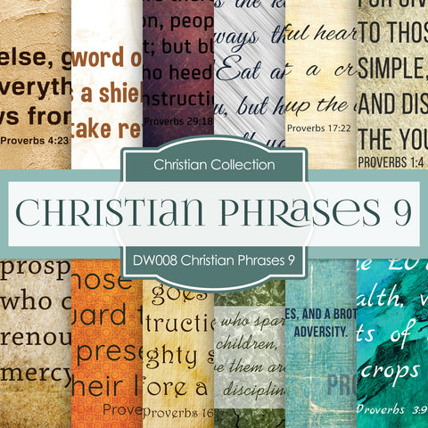 Christian Phrases 9 Digital Paper DW008 - Digital Paper Shop